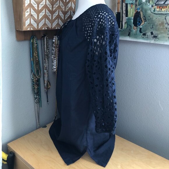 J. Crew Organic Eyelet Lace Tunic Dress Beach Cover Up - Picture 6 of 11